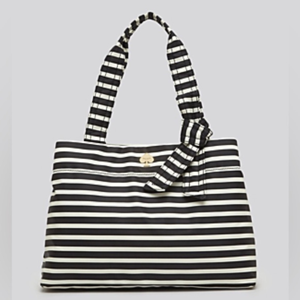 KATE SPADE MARYANNE FLATIRON NYLON STRIPE TOTE